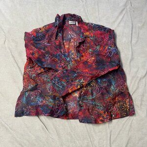 size 1 multicolor button down, Chico's